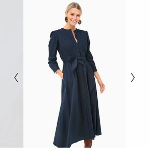 Tuckernuck Navy Catherine midi dress